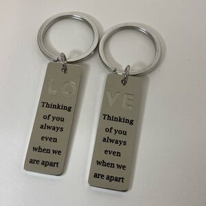Love keychain stainless steel set of 2